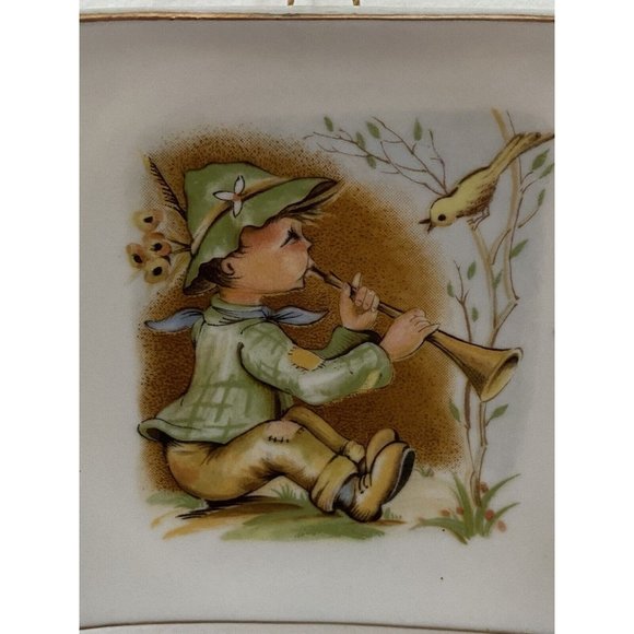 Vintage Hand Painted Small Porcelain Wall Hanging Plate or Christmas Ornament 3" - Picture 10 of 16